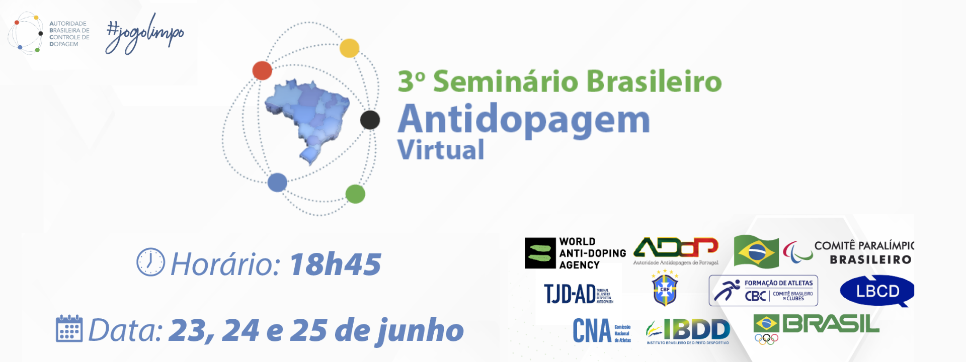 3º Seminário Brasileiro Antidopagem Virtual da ABCD acontece de 23 a 25 de junho
